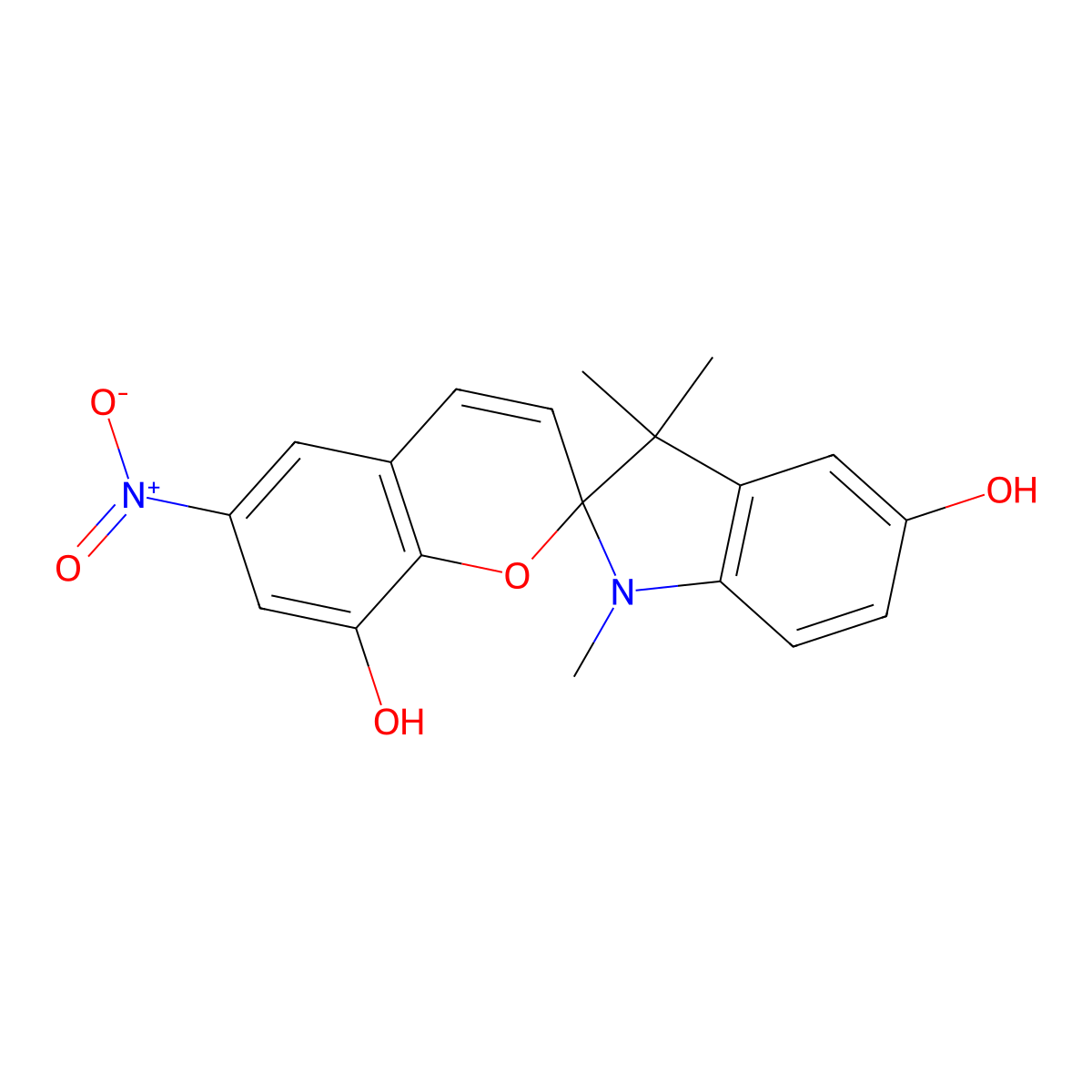 1',3',3'-Trimethyl-6-nitrospiro[chromene-2,2'-indoline]-5',8-diol molecular structure, CAS 1253909-21-5