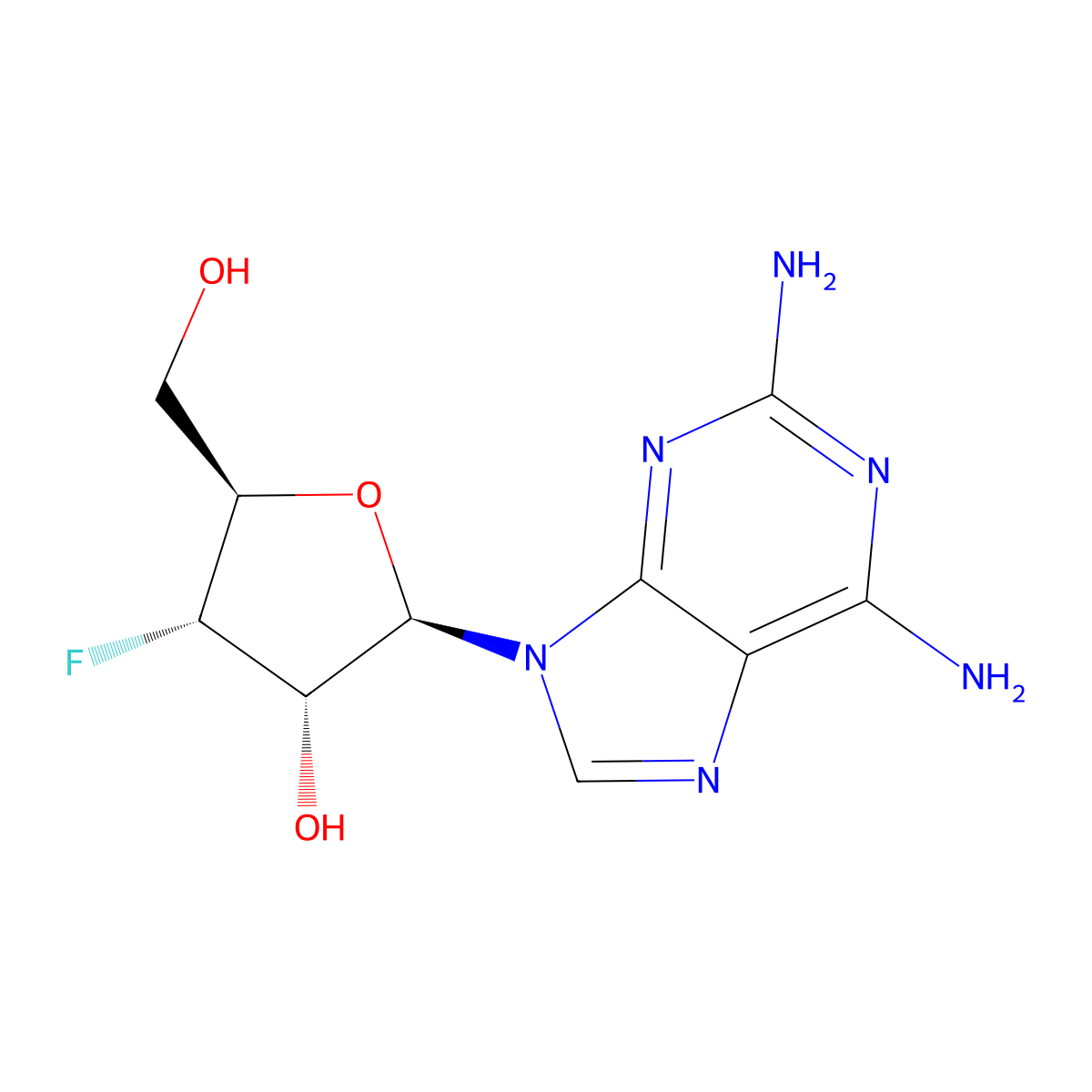 Adenosine, 2-amino-3'-deoxy-3'-fluoro- molecular structure, CAS 125391-75-5