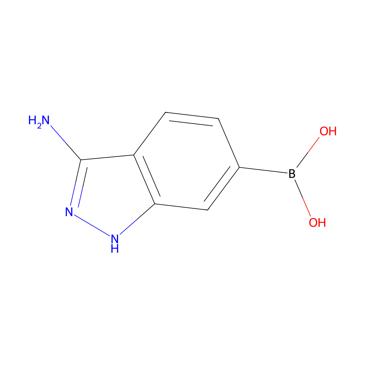 (3-amino-1H-indazol-6-yl)boronic acid molecular structure, CAS 1253911-23-7