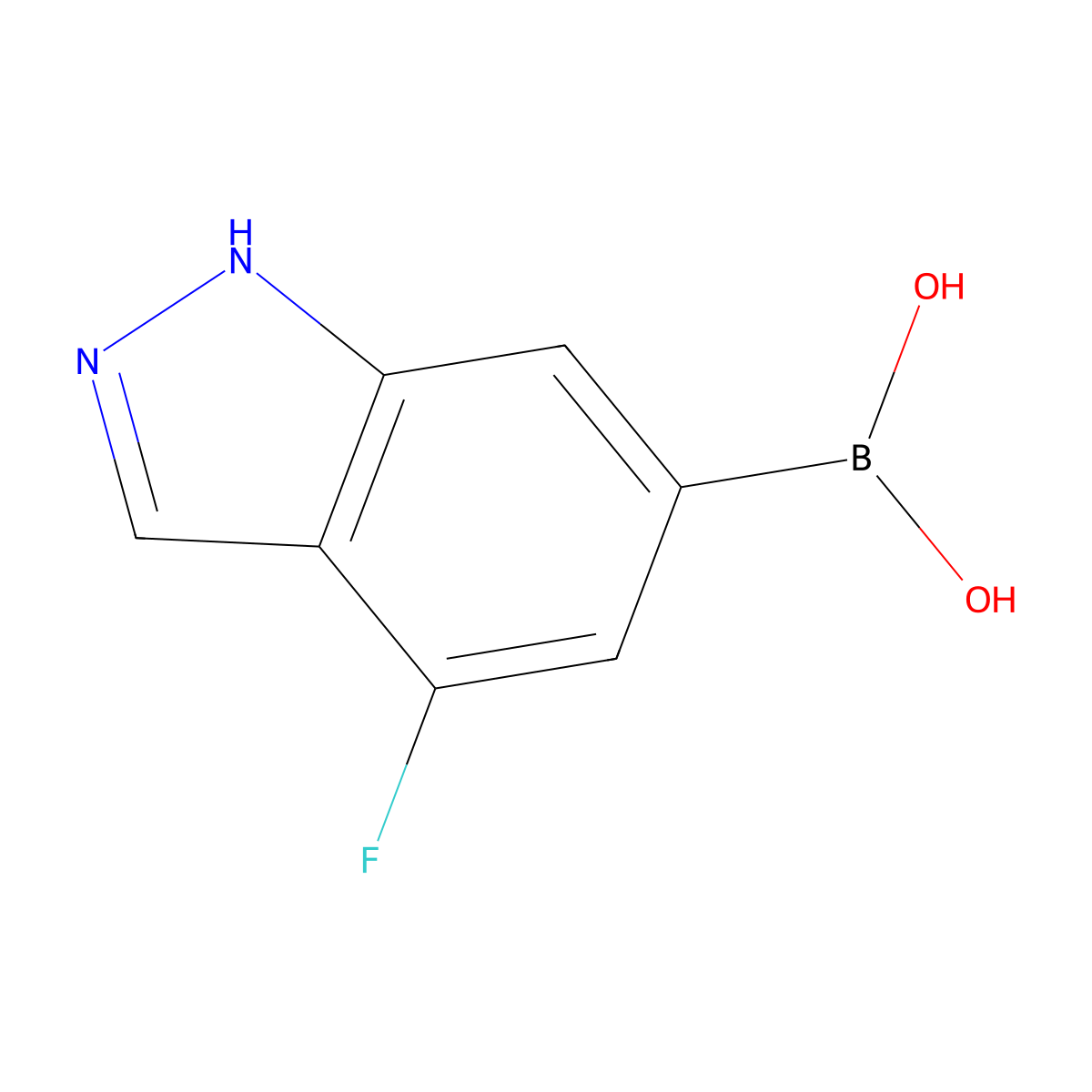 (4-Fluoro-1H-indazol-6-yl)boronic acid molecular structure, CAS 1253911-24-8