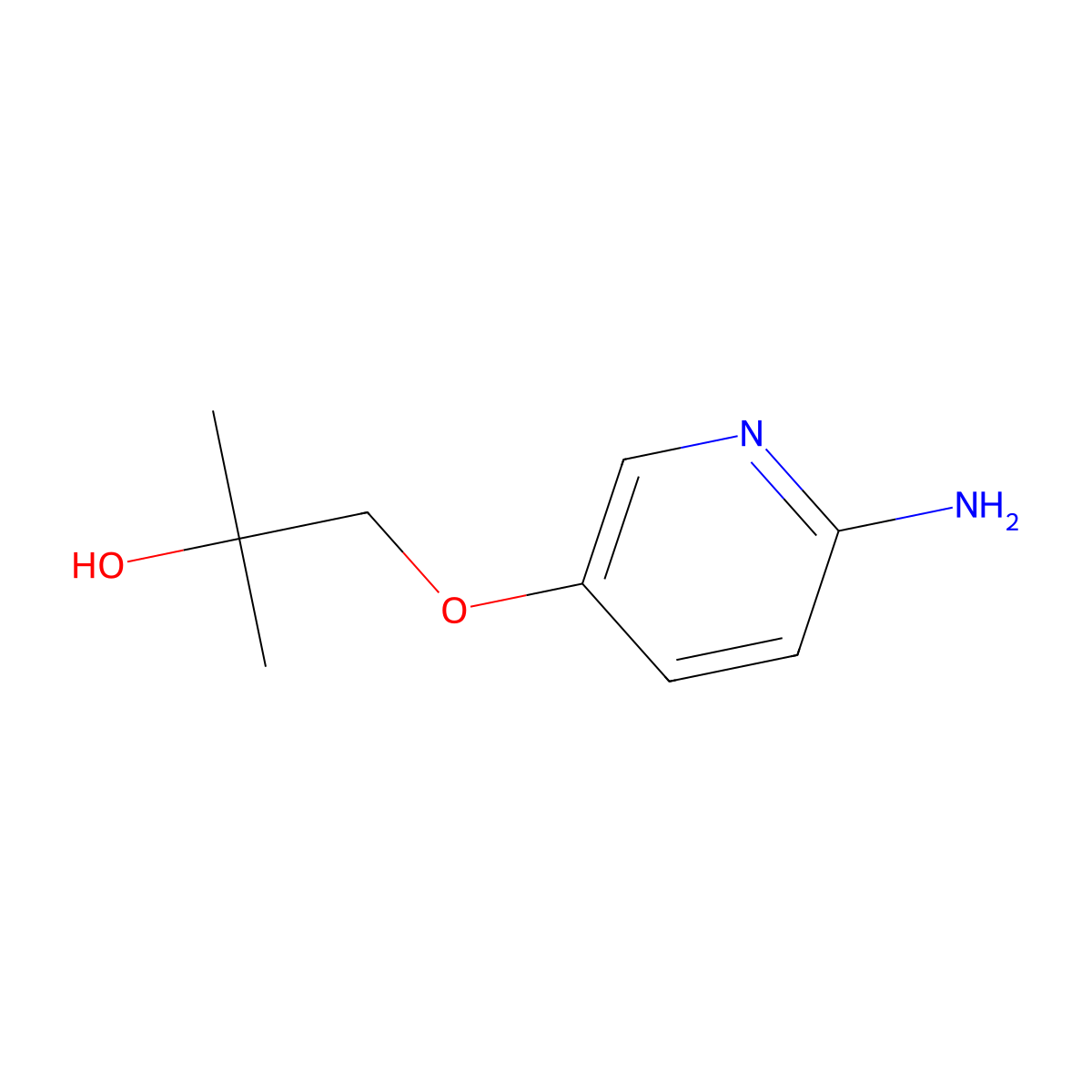 1-[(6-Aminopyridin-3-yl)oxy]-2-methylpropan-2-ol molecular structure, CAS 1253911-35-1