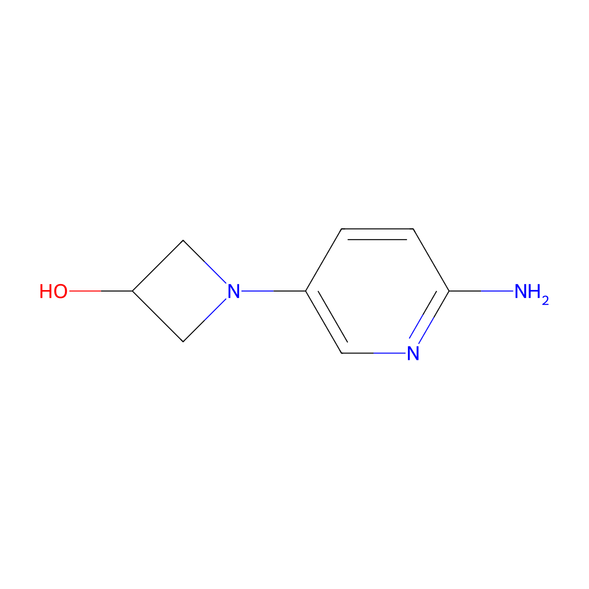 1-(6-Aminopyridin-3-yl)azetidin-3-ol molecular structure, CAS 1253911-54-4