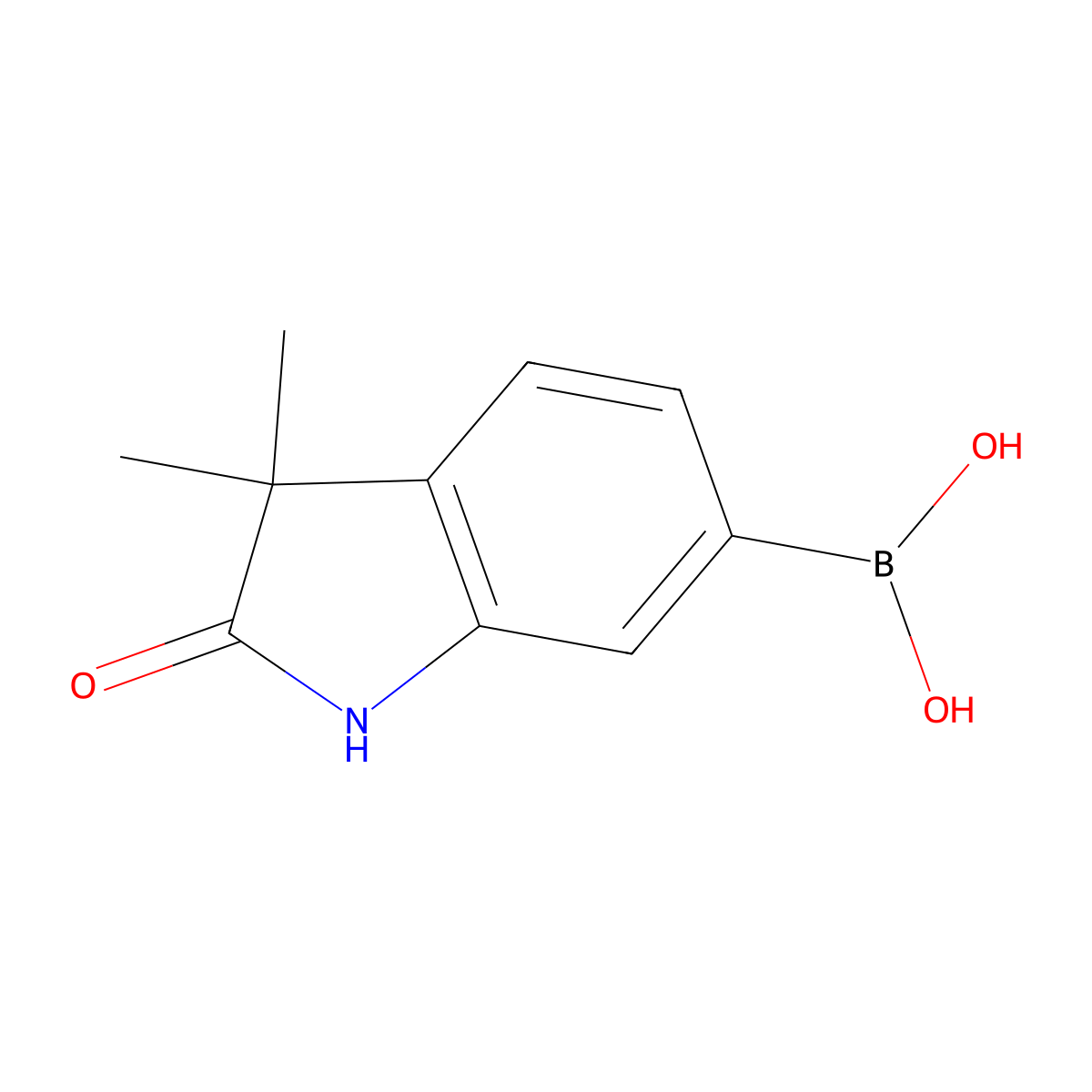 (3,3-Dimethyl-2-oxoindolin-6-yl)boronic acid molecular structure, CAS 1253911-68-0