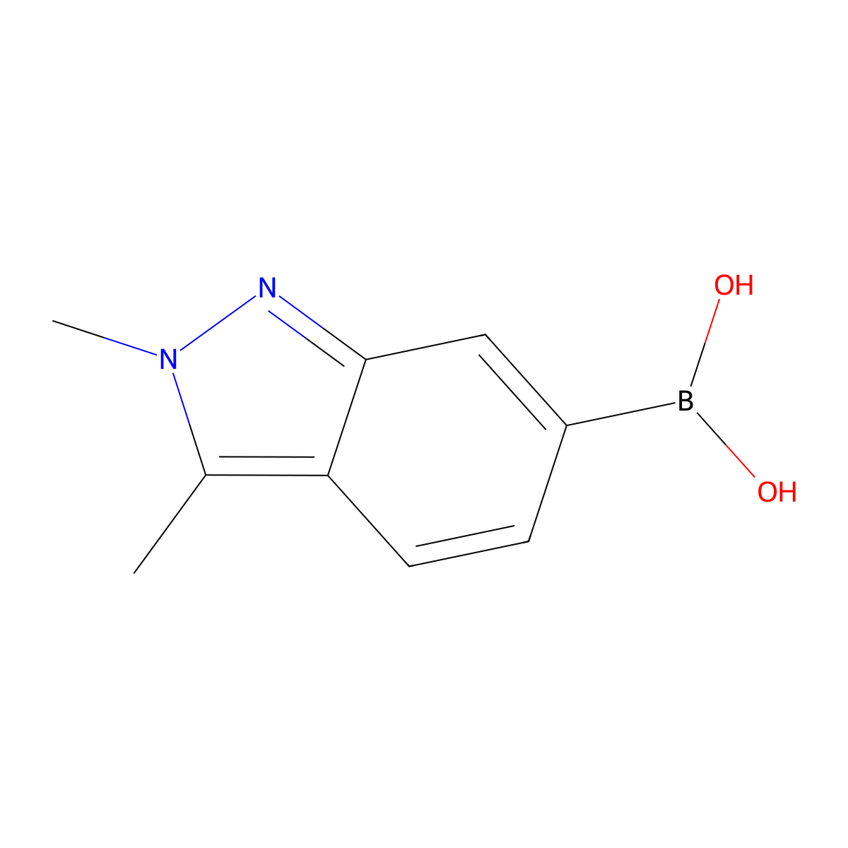 (2,3-Dimethyl-2H-indazol-6-YL)boronic acid molecular structure, CAS 1253912-00-3