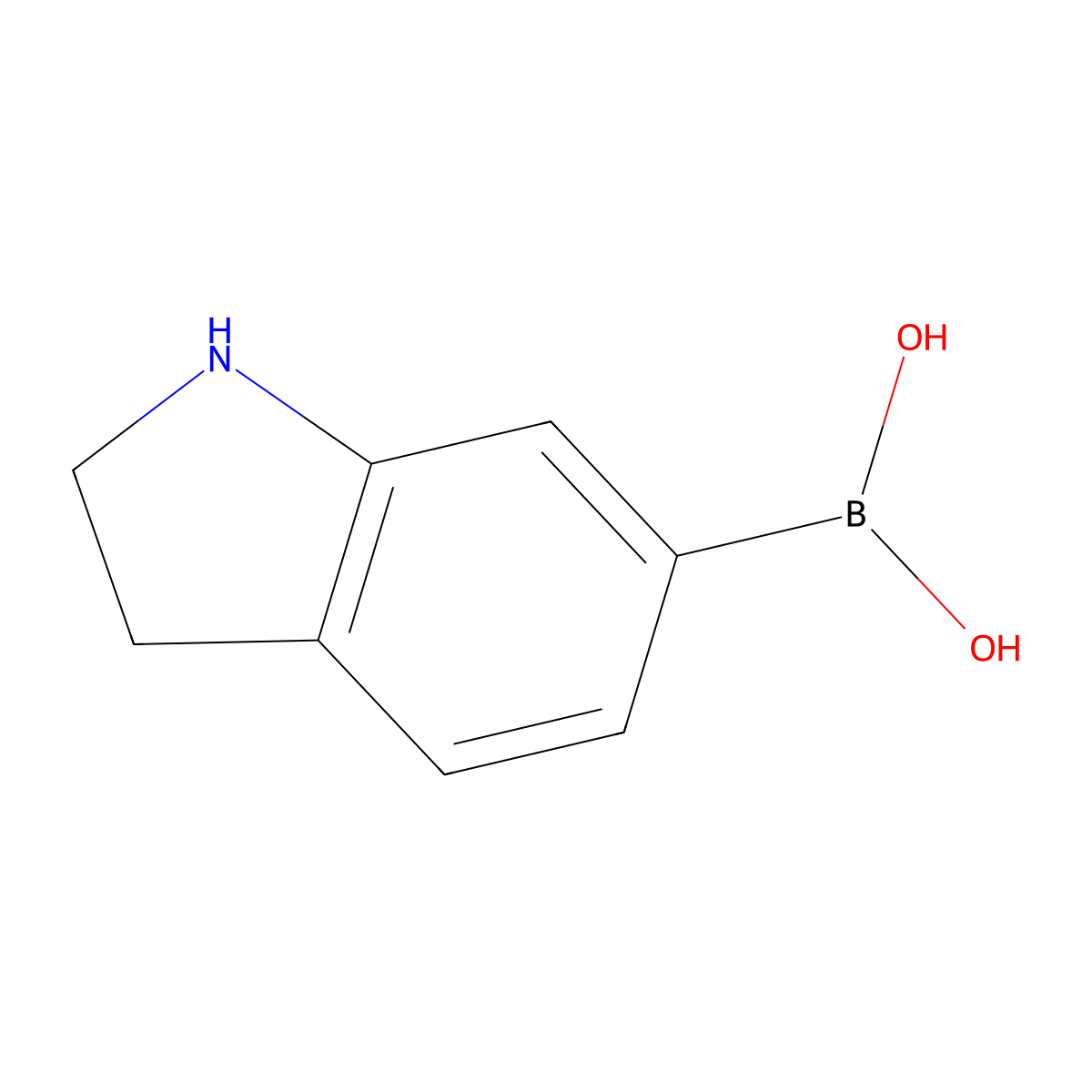 Indolin-6-ylboronic acid molecular structure, CAS 1253912-15-0