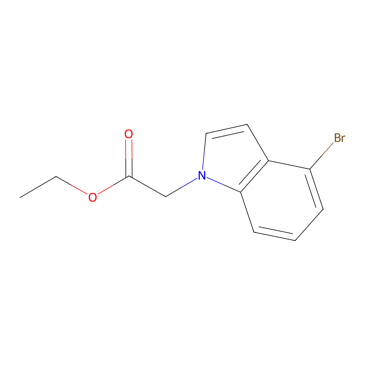 Ethyl 2-(4-bromo-1H-indol-1-yl)acetate molecular structure, CAS 1253926-05-4