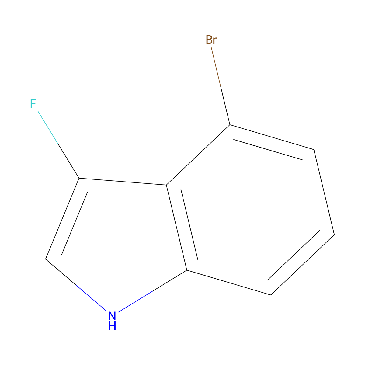 4-bromo-3-fluoro-1H-indole molecular structure, CAS 1253926-20-3