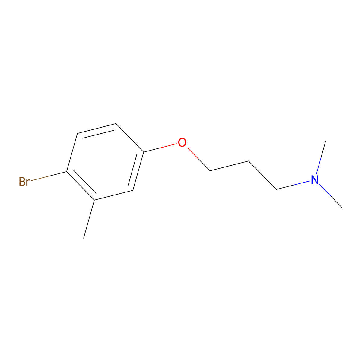 (3-(4-Bromo-3-methylphenoxy)propyl)dimethylamine molecular structure, CAS 1253926-44-1