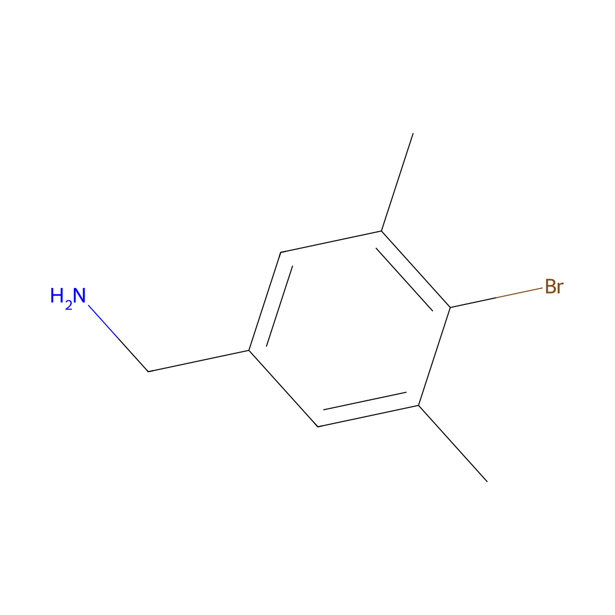 (4-Bromo-3,5-dimethylphenyl)methanamine molecular structure, CAS 1253927-92-2