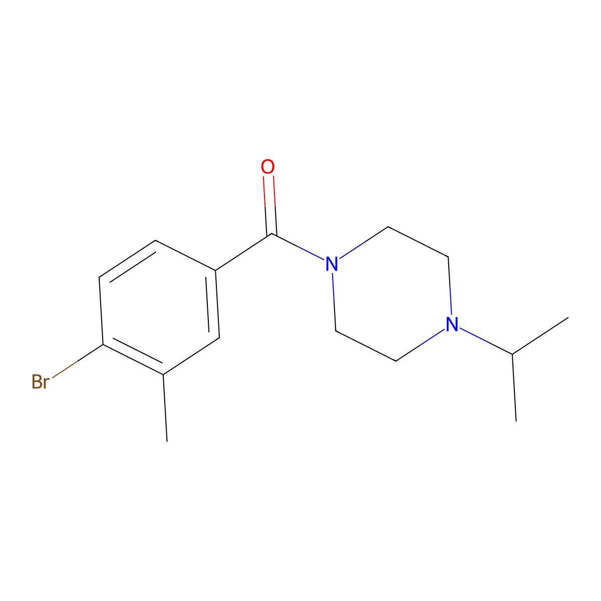 (4-Bromo-3-methylphenyl)[4-(1-methylethyl)-1-piperazinyl]methanone molecular structure, CAS 1253928-73-2