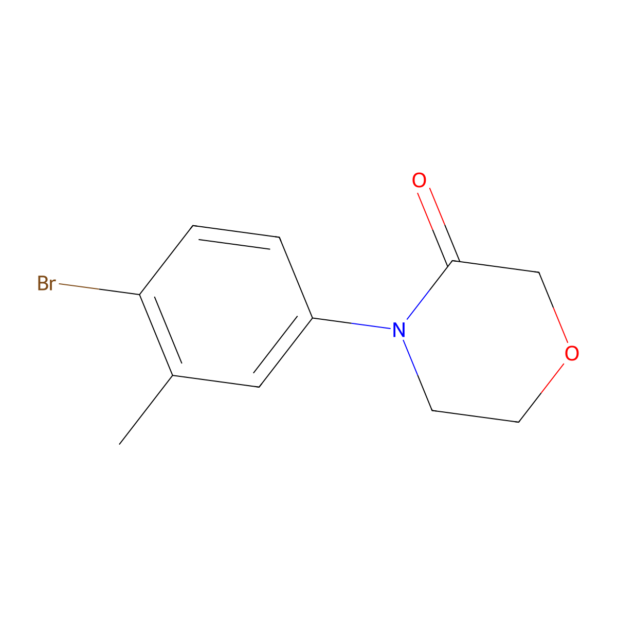 4-(4-Bromo-3-methylphenyl)morpholin-3-one molecular structure, CAS 1253928-97-0