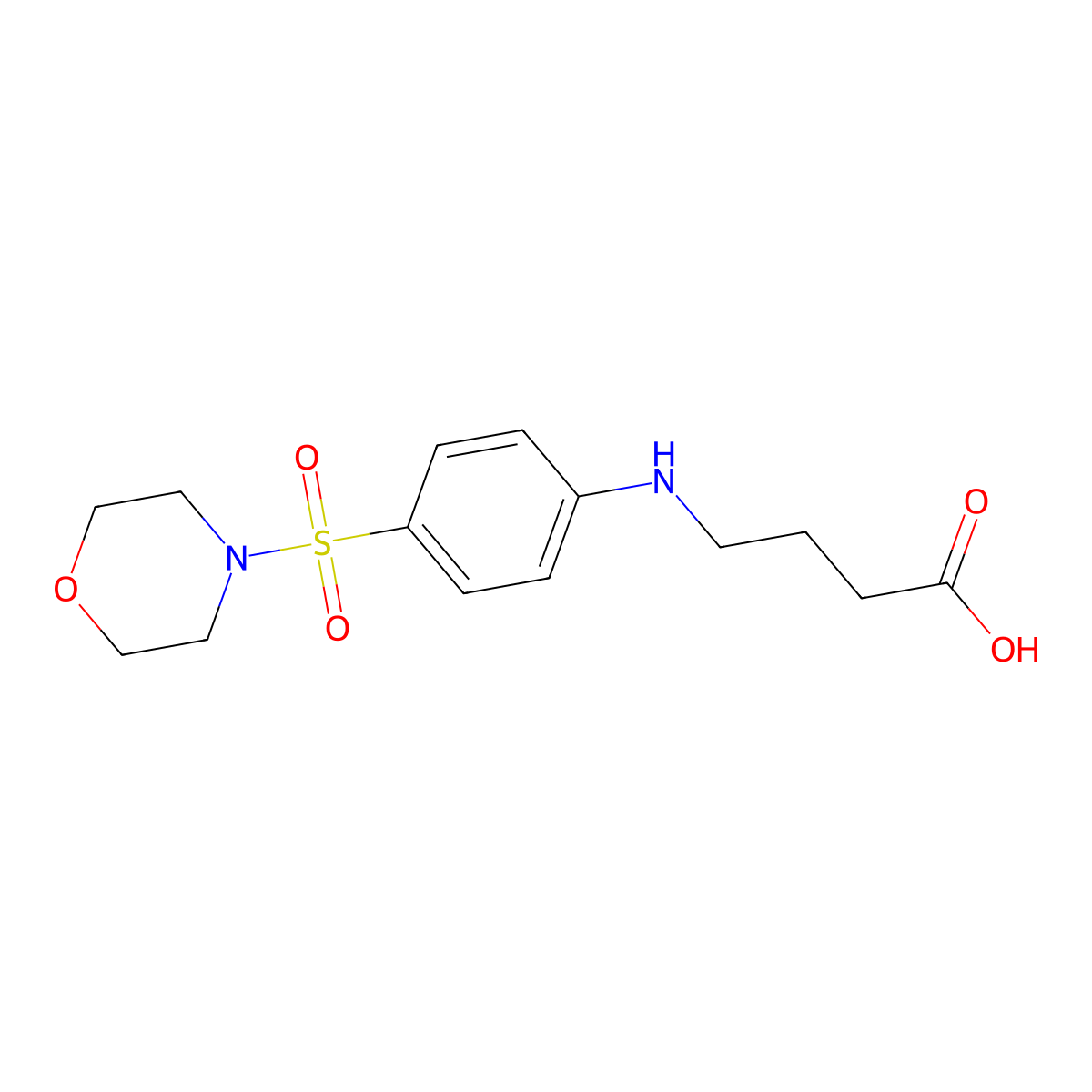 4-[4-(Morpholine-4-sulfonyl)-phenylamino]-butyric acid molecular structure, CAS 125393-21-7