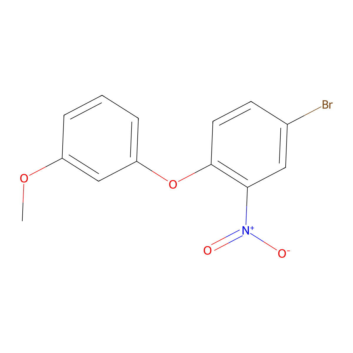 4-Bromo-1-(3-methoxyphenoxy)-2-nitrobenzene molecular structure, CAS 1253933-36-6