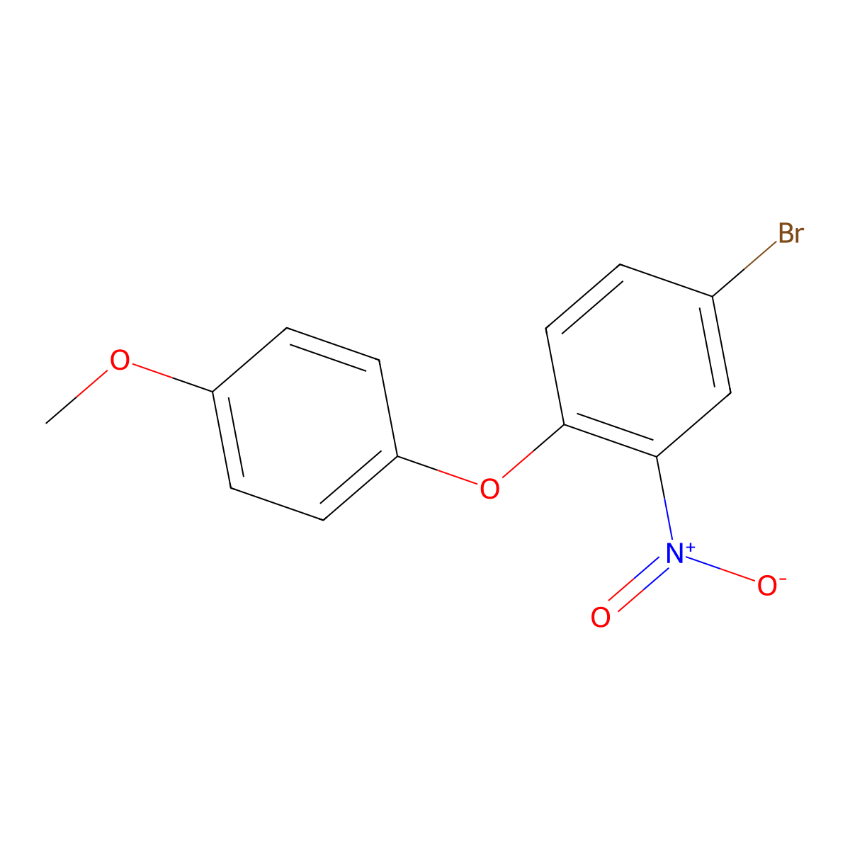 4-Bromo-1-(4-methoxyphenoxy)-2-nitrobenzene molecular structure, CAS 1253933-41-3