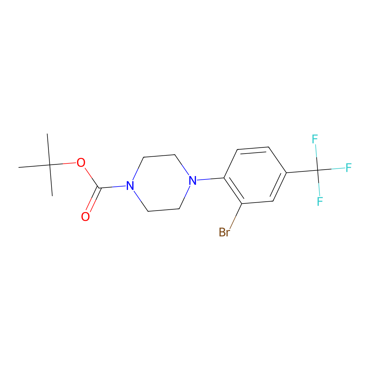 tert-Butyl 4-(2-bromo-4-(trifluoromethyl)phenyl)piperazine-1-carboxylate molecular structure, CAS 1253936-64-9