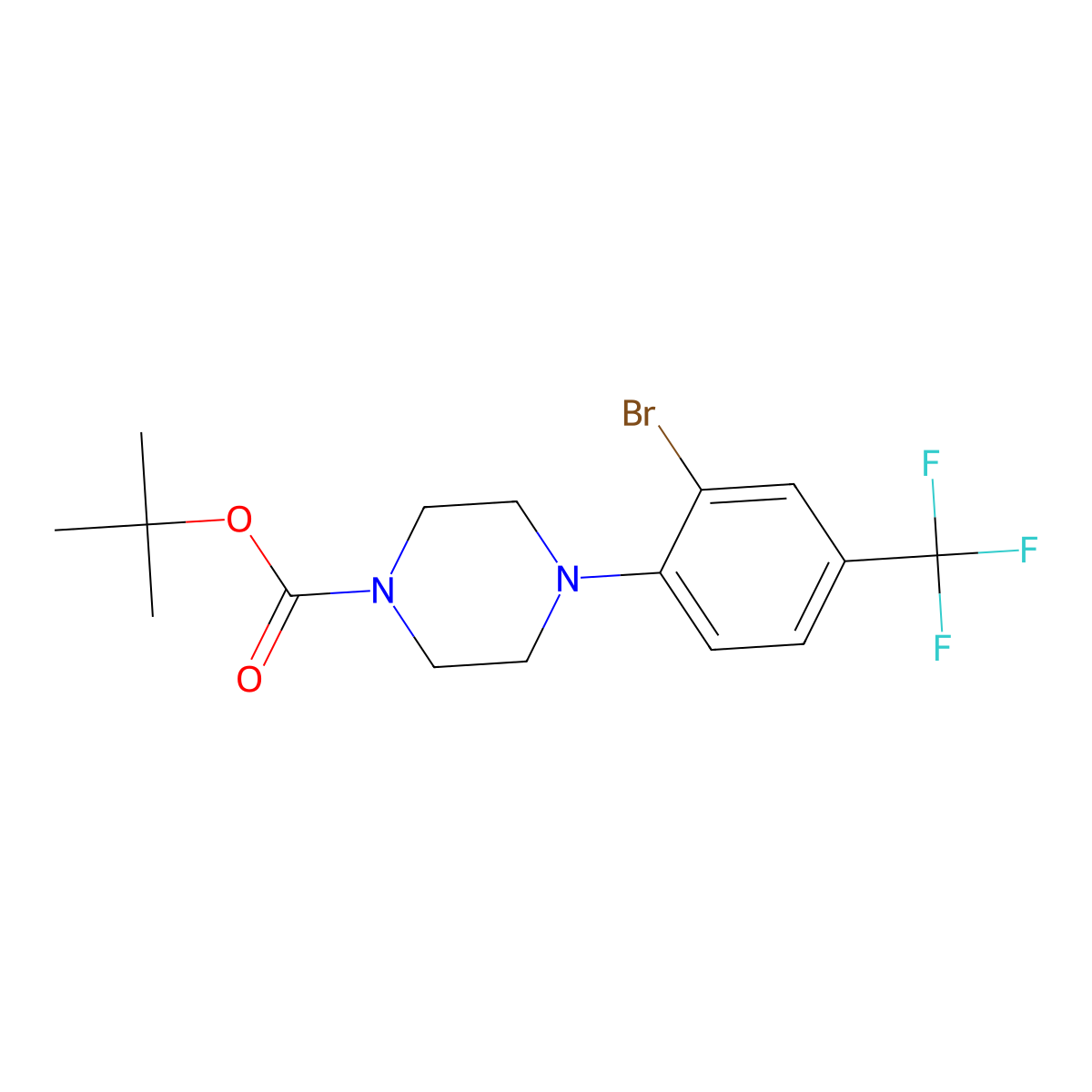 tert-Butyl 4-(2-bromo-4-(trifluoromethyl)phenyl)piperazine-1-carboxylate molecular structure, CAS 1253936-64-9