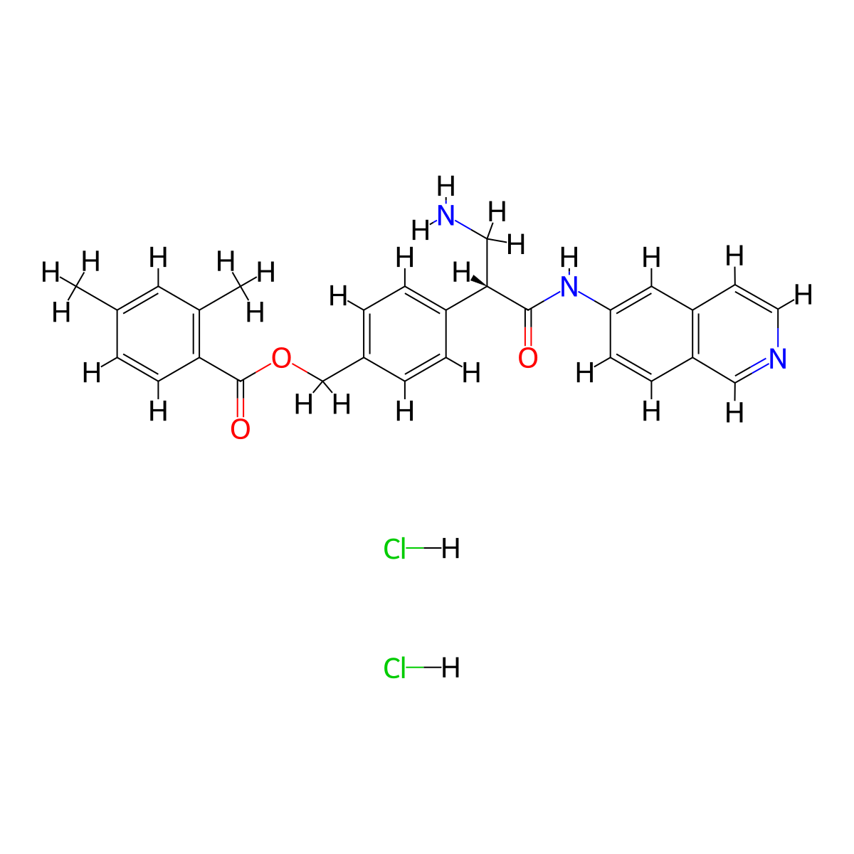 (R)-4-(3-amino-1-(isoquinolin-6-ylamino)-1-oxopropan-2-yl)benzyl 2,4-dimethylbenzoate dihydrochloride molecular structure, CAS 1253952-03-2