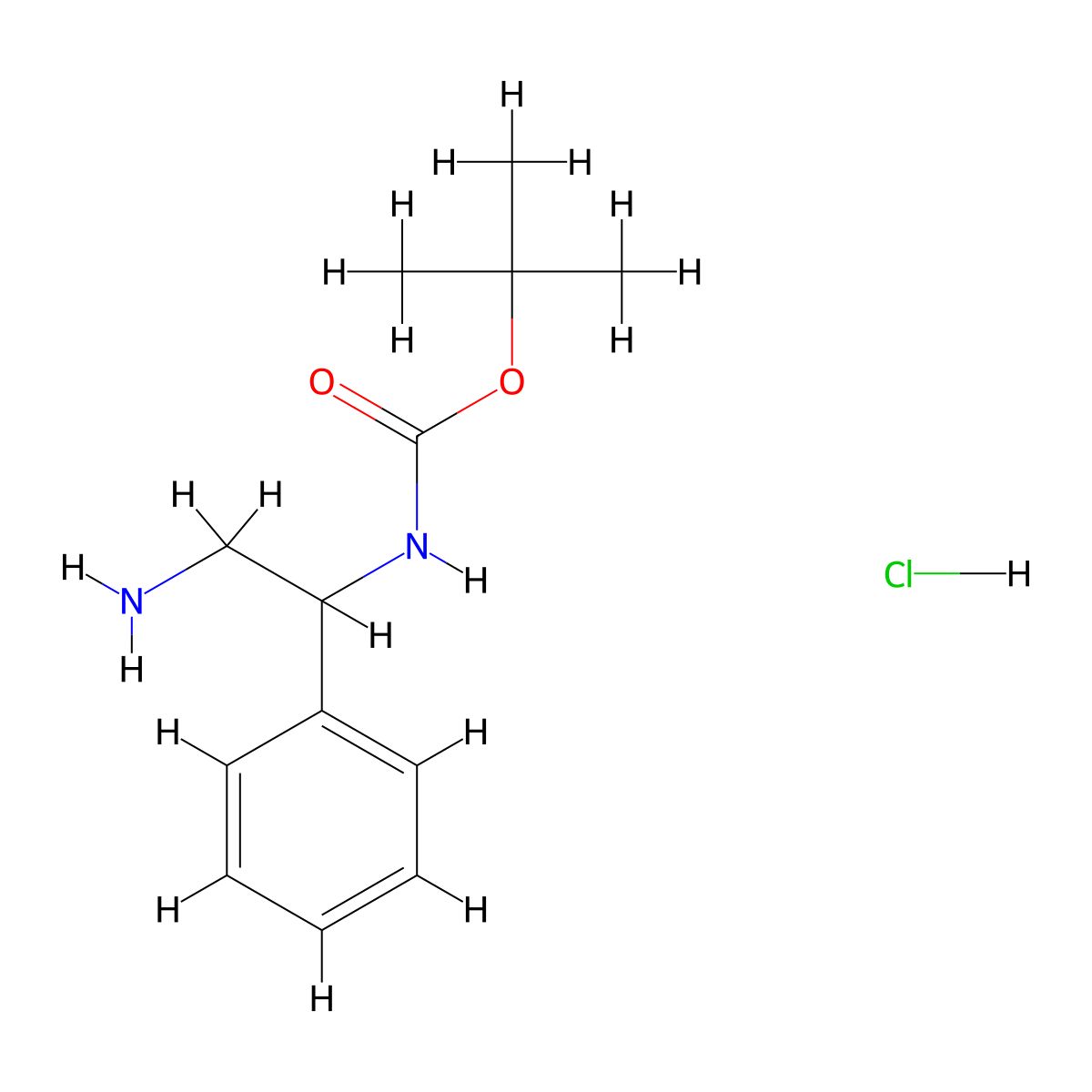 2-(Boc-amino)-2-phenylethylamine Hydrochloride molecular structure, CAS 1253955-71-3