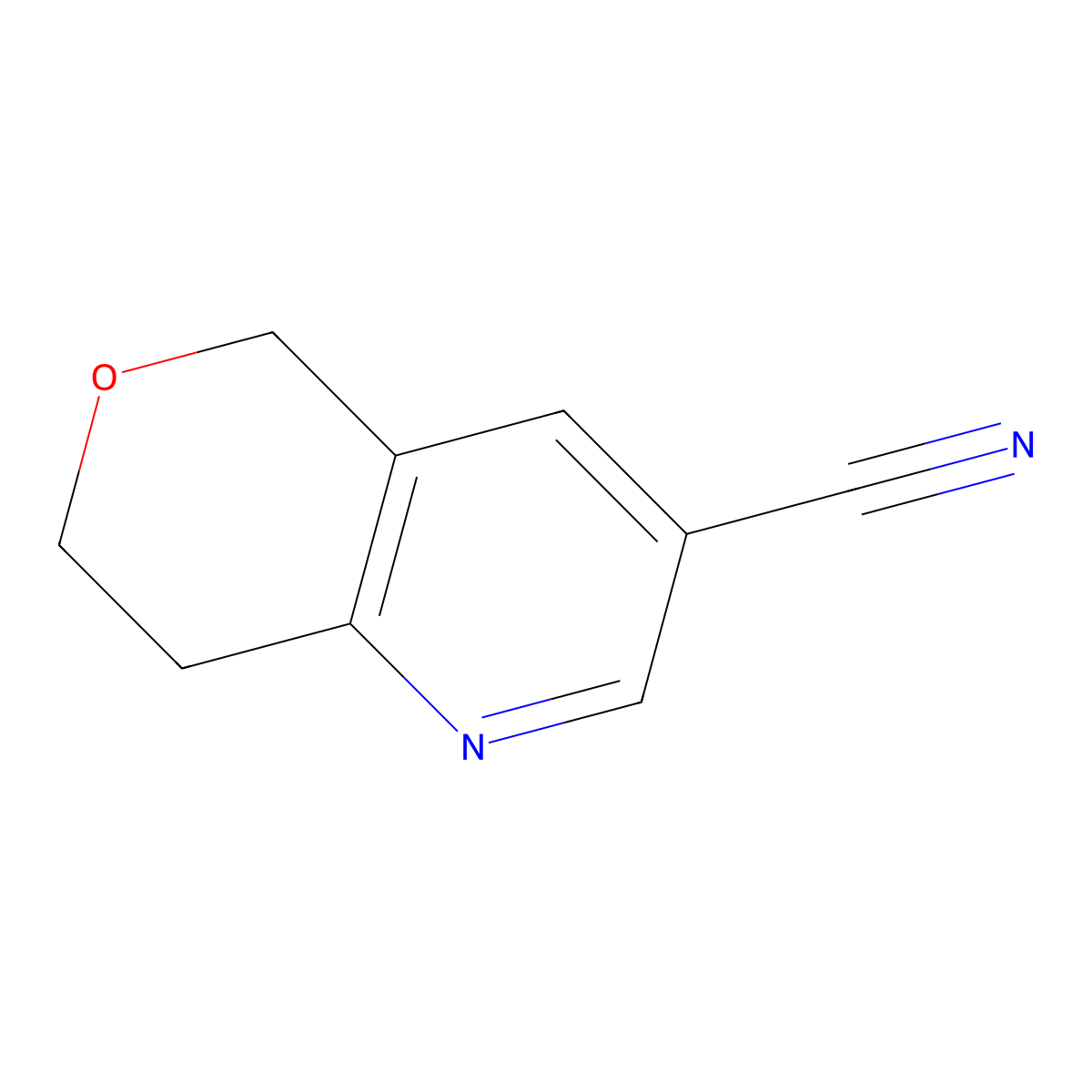 7,8-dihydro-5H-pyrano[4,3-b]pyridine-3-carbonitrile molecular structure, CAS 1253960-08-5