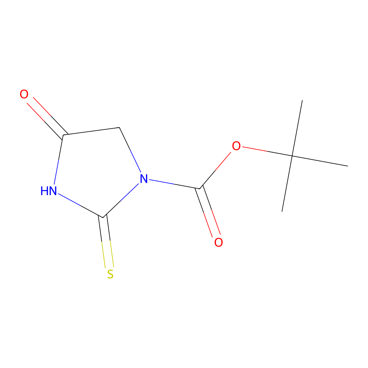 1,1-Dimethylethyl 4-oxo-2-thioxo-1-imidazolidinecarboxylate molecular structure, CAS 1253964-00-9