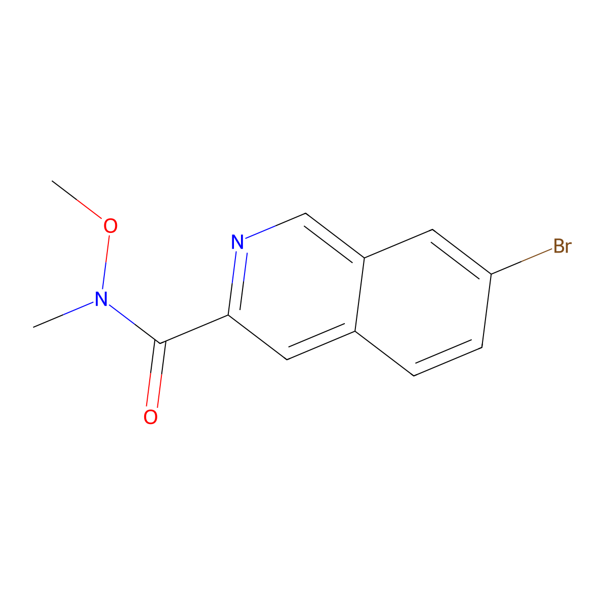 7-Bromo-N-methoxy-N-methylisoquinoline-3-carboxamide molecular structure, CAS 1253975-21-1