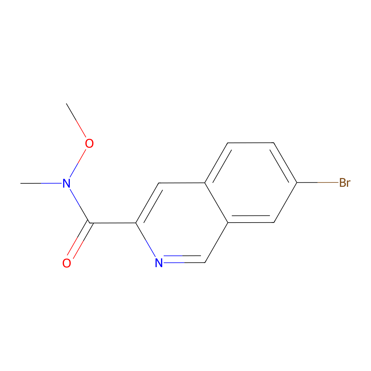 7-Bromo-N-methoxy-N-methylisoquinoline-3-carboxamide molecular structure, CAS 1253975-21-1