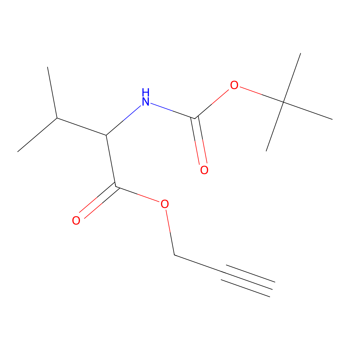 prop-2-yn-1-yl (2S)-2-{[(tert-butoxy)carbonyl]amino}-3-methylbutanoate molecular structure, CAS 125399-08-8