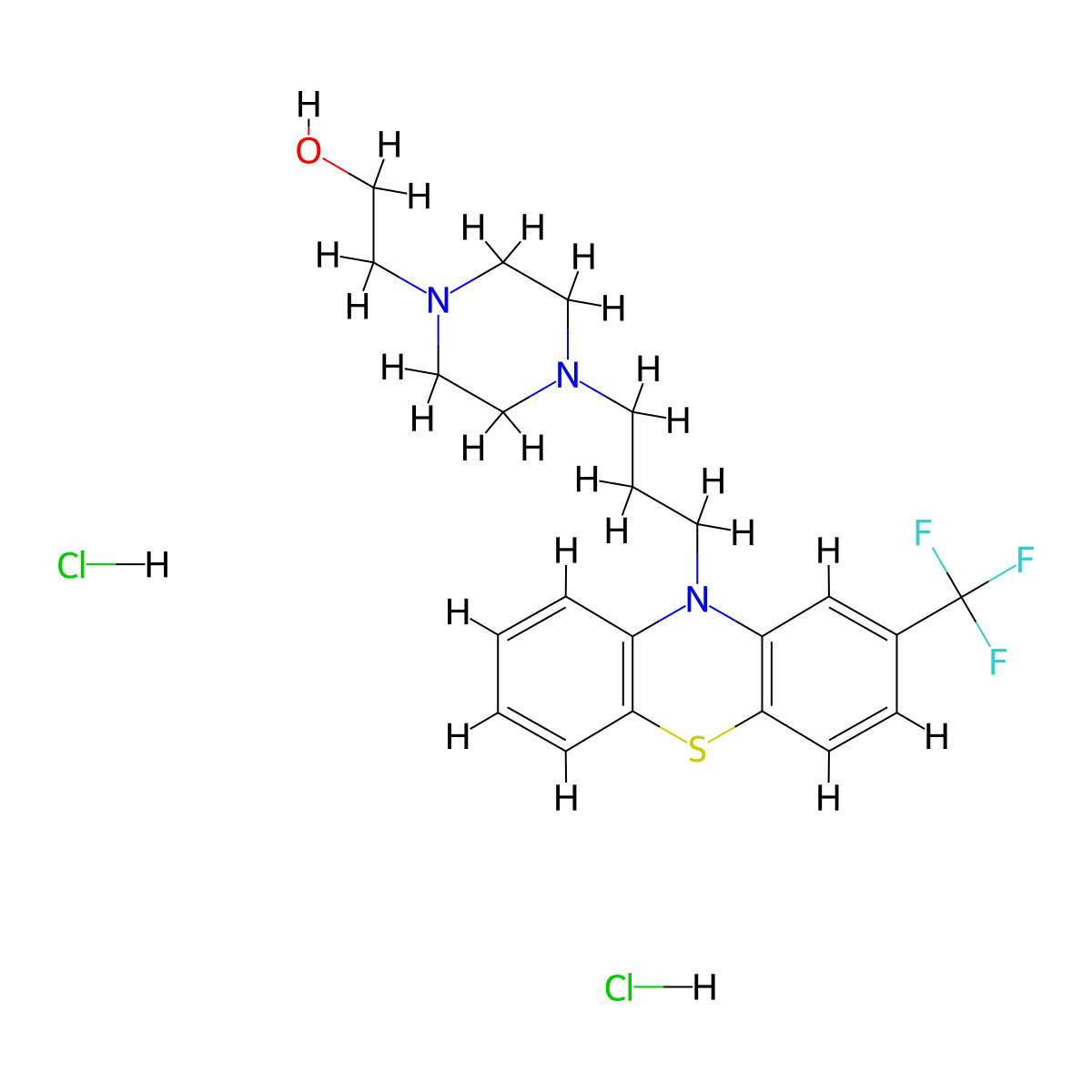 Fluphenazine Hydrochloride molecular structure, CAS 1254-47-3
