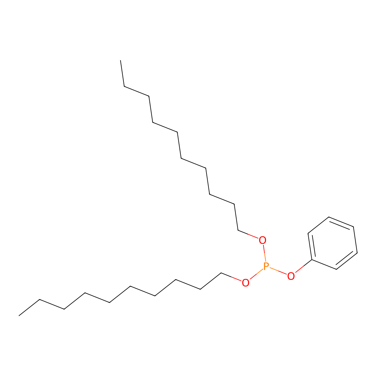 Didecyl phenyl phosphite molecular structure, CAS 1254-78-0