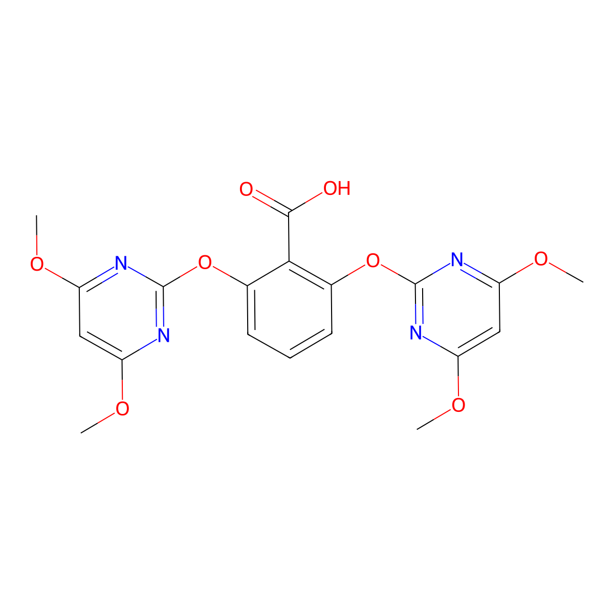 Bispyribac molecular structure, CAS 125401-75-4