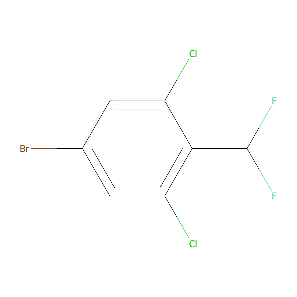 5-Bromo-1,3-dichloro-2-(difluoromethyl)benzene molecular structure, CAS 1254034-21-3