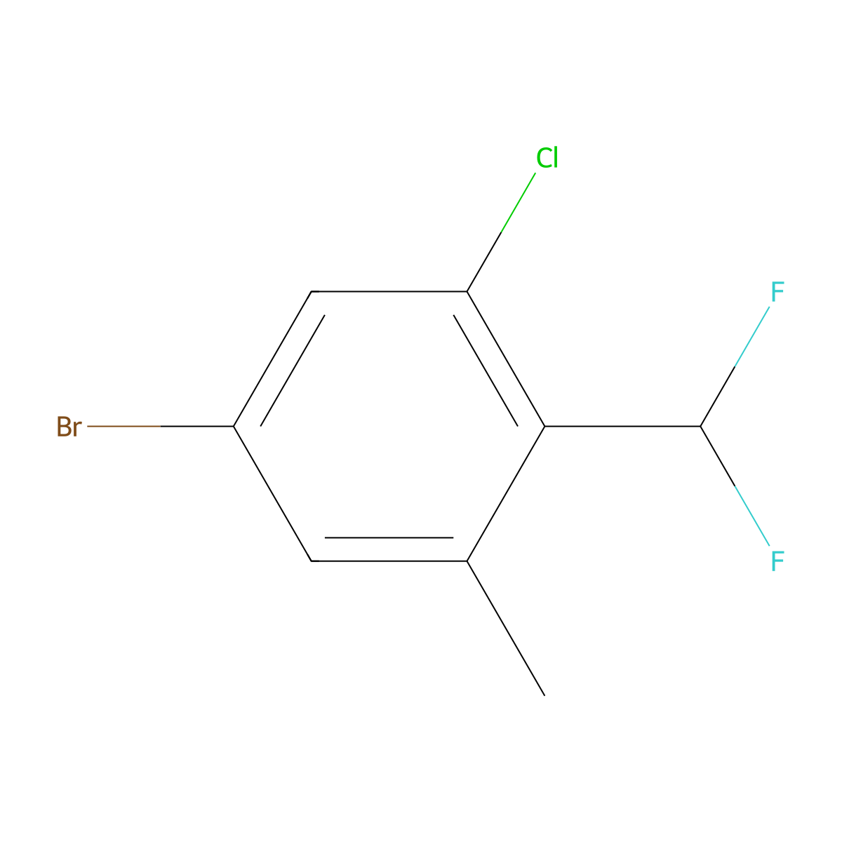 5-Bromo-1-chloro-2-(difluoromethyl)-3-methylbenzene molecular structure, CAS 1254034-22-4