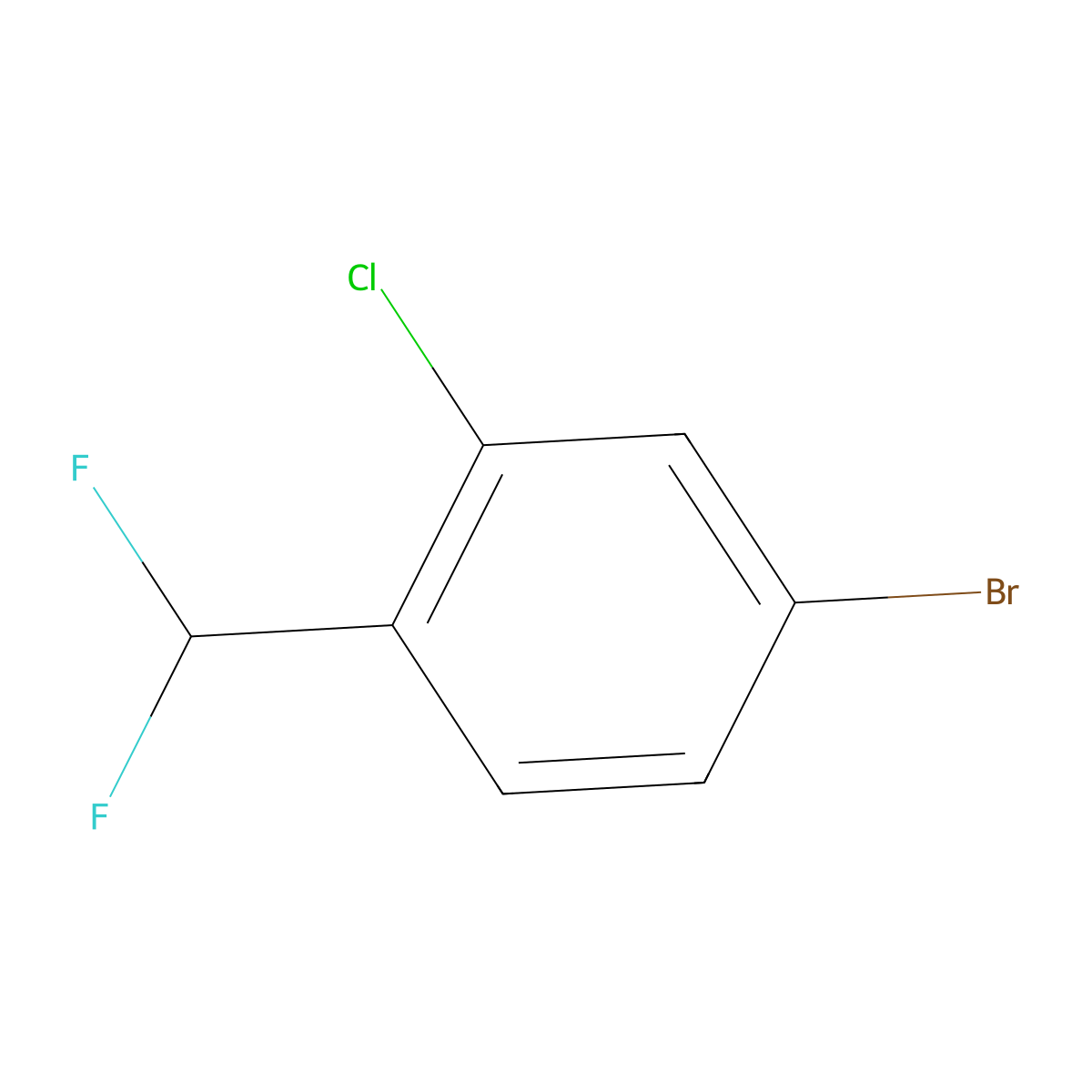 4-Bromo-2-chloro-1-(difluoromethyl)benzene molecular structure, CAS 1254034-23-5