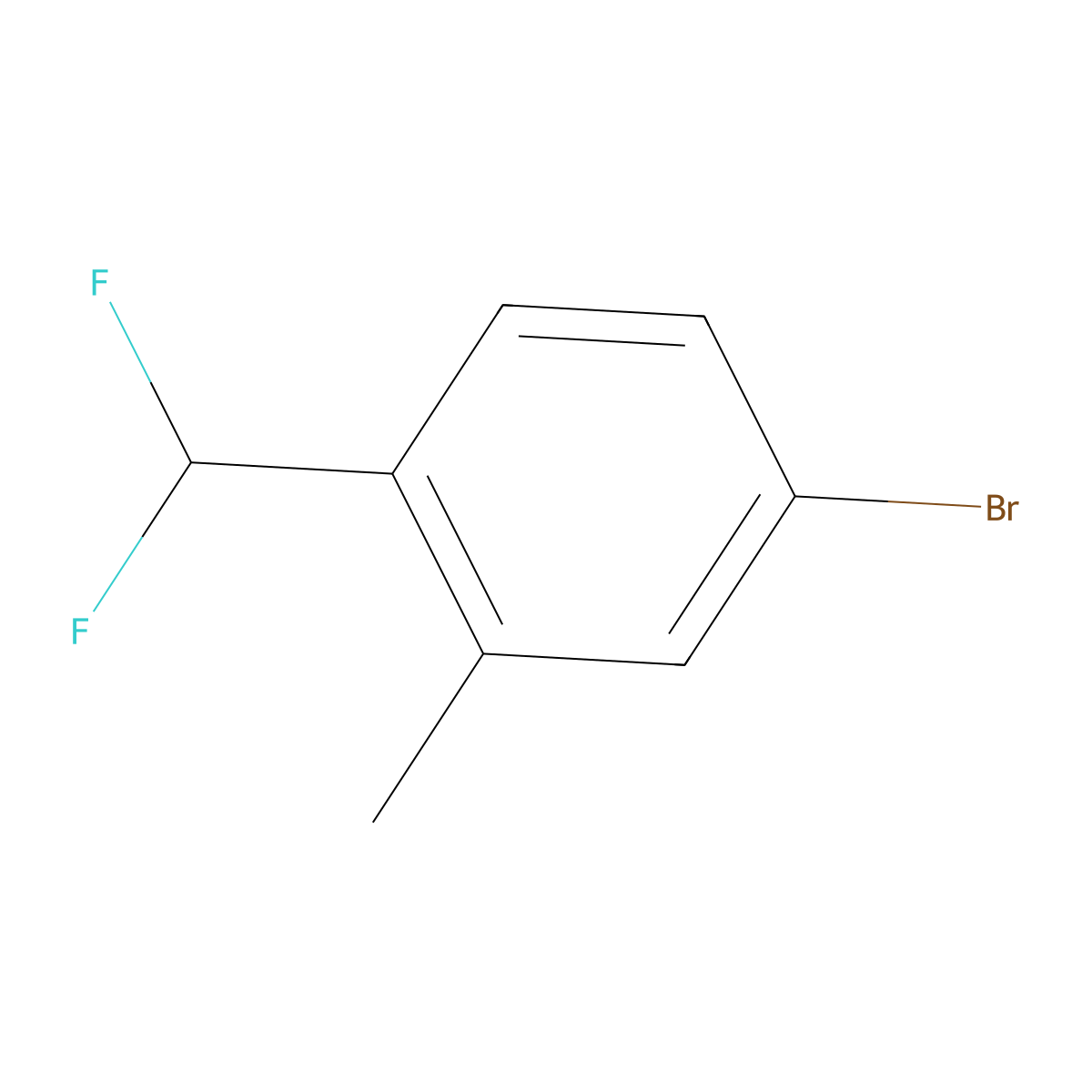 4-Bromo-1-(difluoromethyl)-2-methylbenzene molecular structure, CAS 1254034-33-7