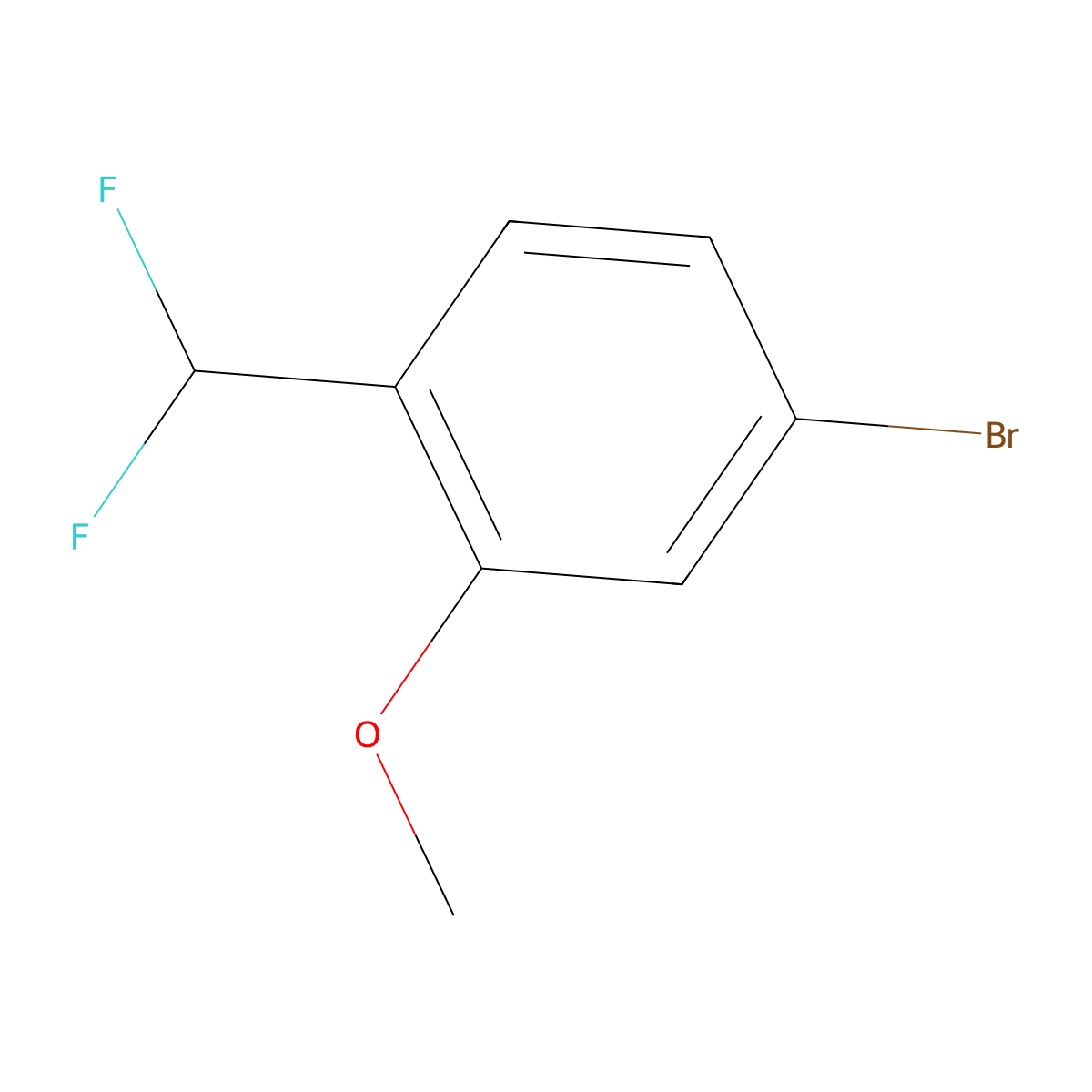 4-Bromo-1-(difluoromethyl)-2-methoxybenzene molecular structure, CAS 1254034-35-9