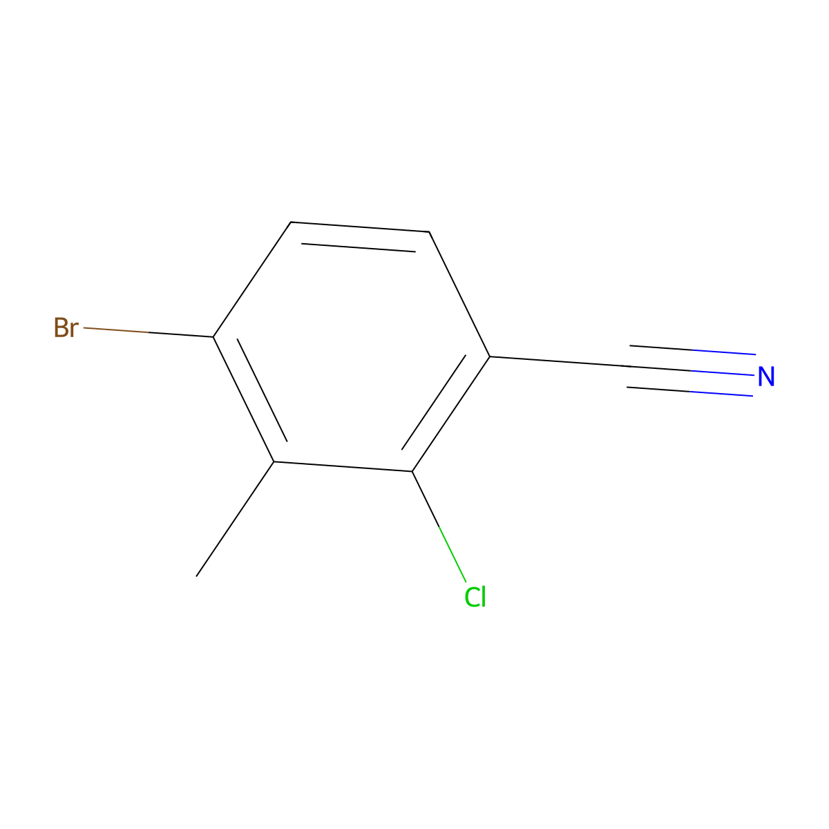 4-Bromo-2-chloro-3-methylbenzonitrile molecular structure, CAS 1254034-53-1