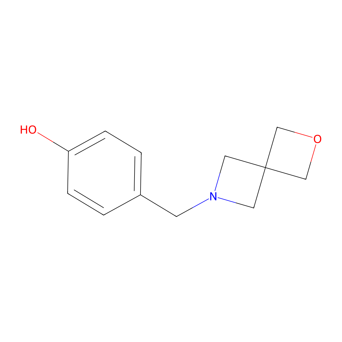 4-(2-Oxa-6-azaspiro[3.3]heptan-6-ylmethyl)phenol molecular structure, CAS 1254035-94-3