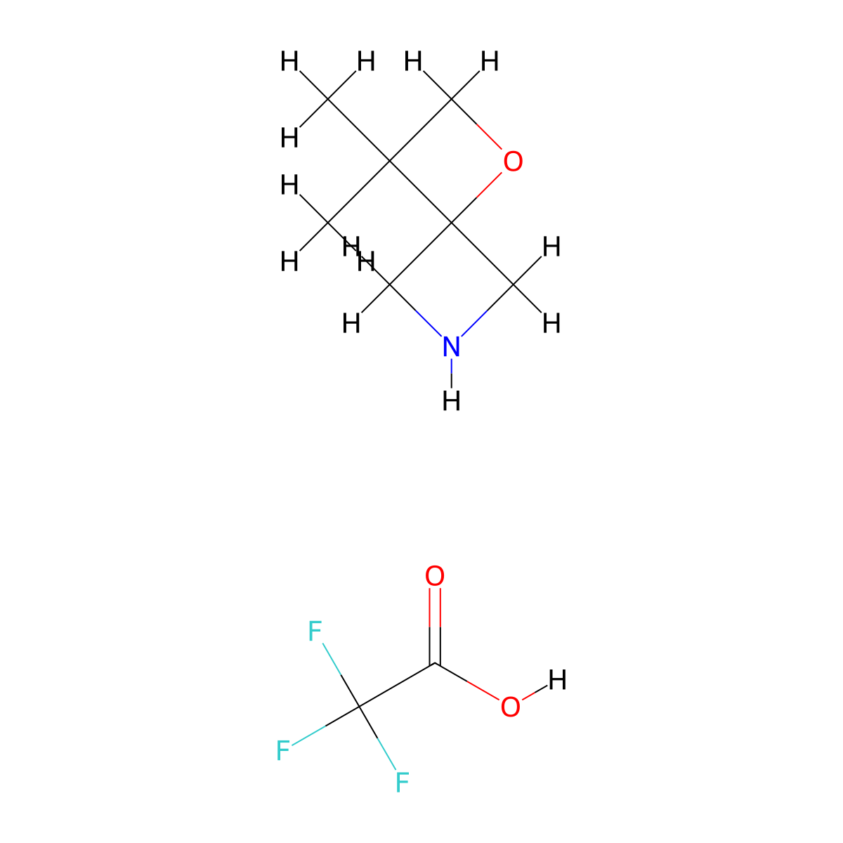 3,3-Dimethyl-1-oxa-6-azaspiro[3.3]heptane 2,2,2-trifluoroacetate molecular structure, CAS 1254036-08-2
