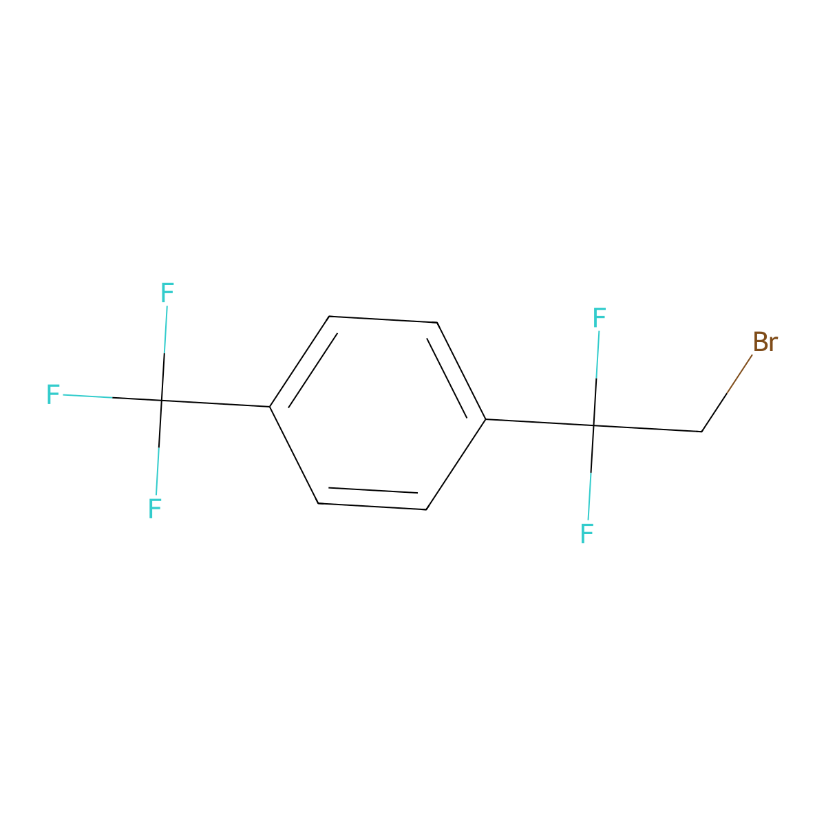 1-(2-Bromo-1,1-difluoroethyl)-4-(trifluoromethyl)benzene molecular structure, CAS 1254038-52-2