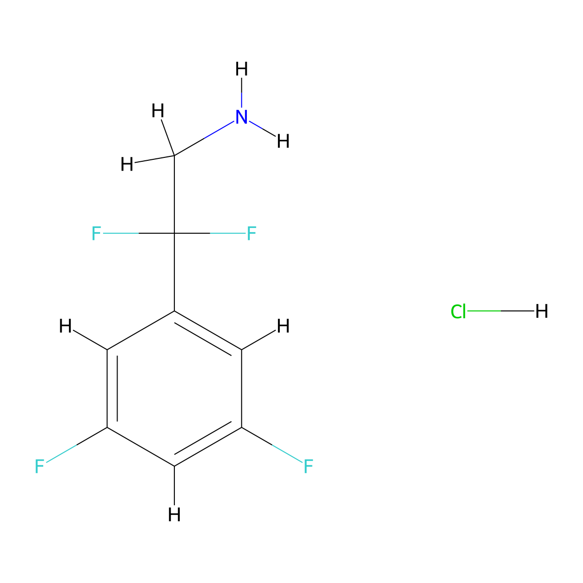 2-(3,5-Difluorophenyl)-2,2-difluoroethan-1-amine hydrochloride molecular structure, CAS 1254038-63-5