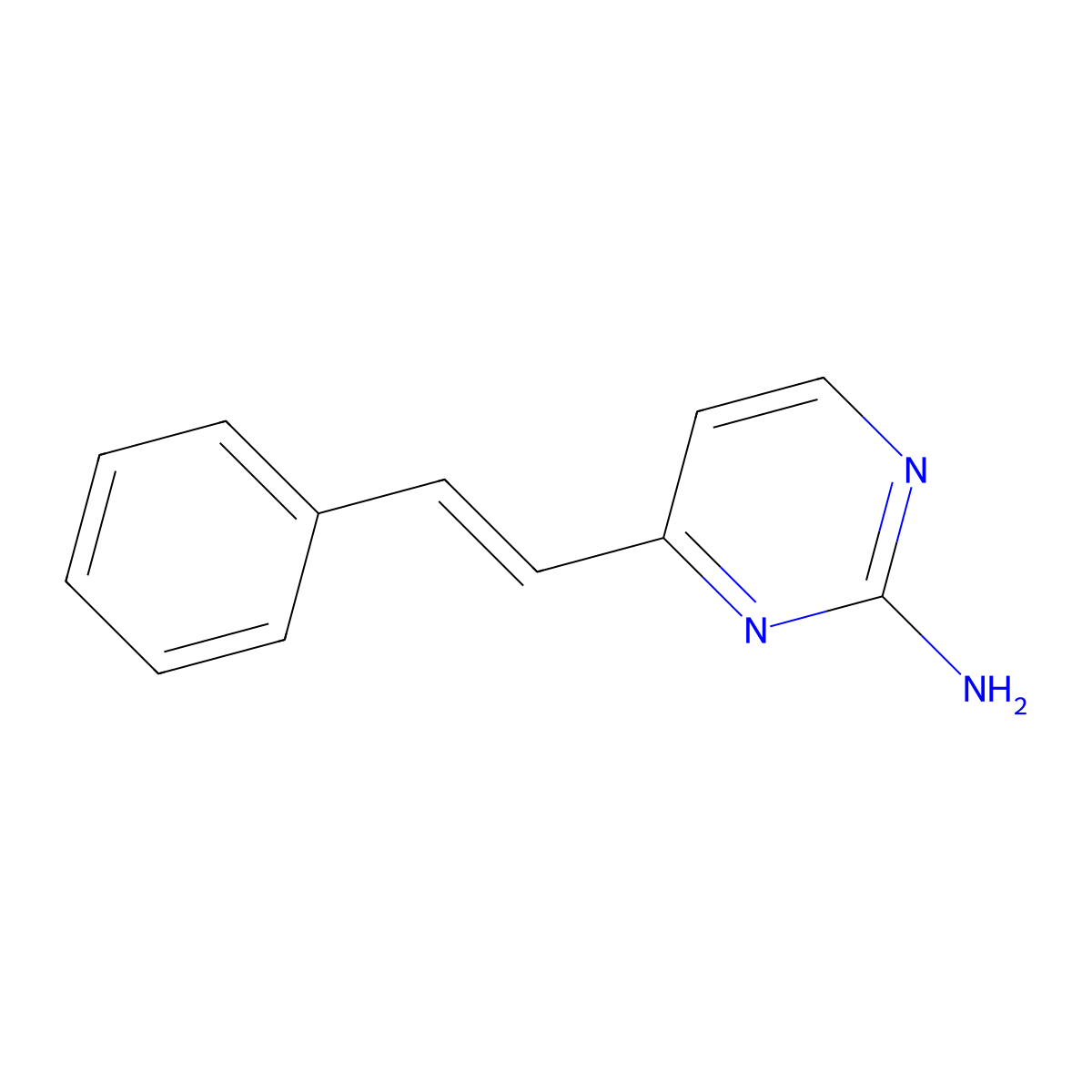 4-[(E)-2-phenylethenyl]pyrimidin-2-amine molecular structure, CAS 125404-04-8