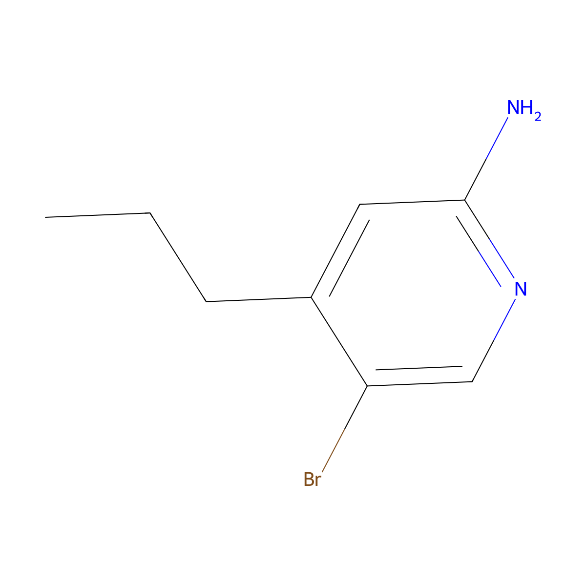 5-Bromo-4-propylpyridine-2-amine molecular structure, CAS 1254043-53-2