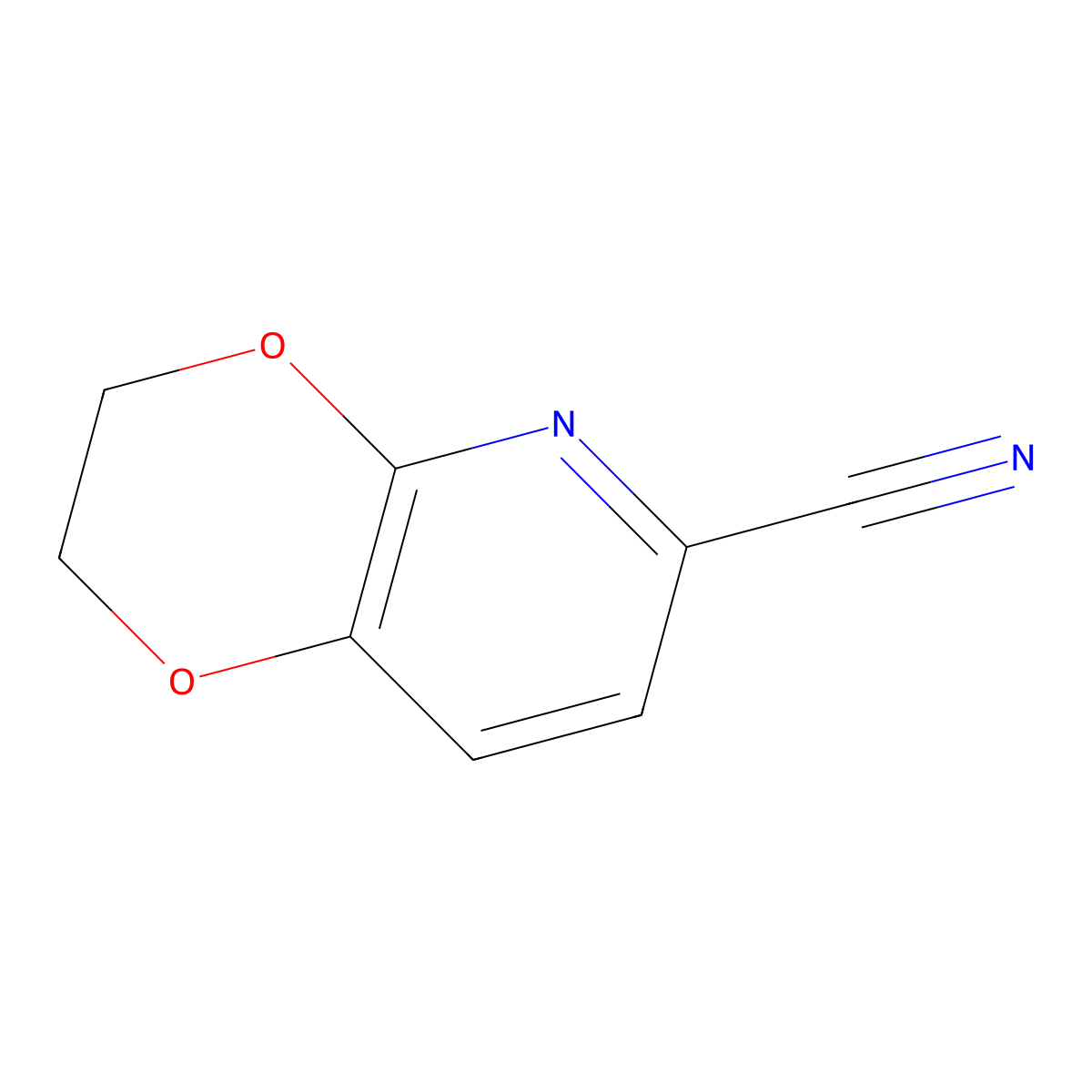 2,3-Dihydro-[1,4]dioxino[2,3-b]pyridine-6-carbonitrile molecular structure, CAS 1254044-24-0