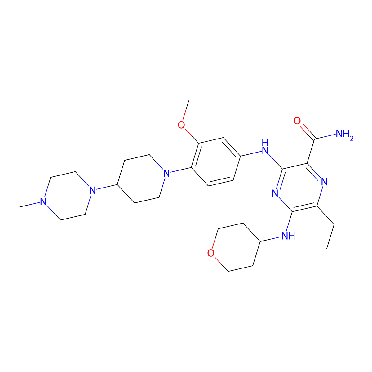 Gilteritinib molecular structure, CAS 1254053-43-4