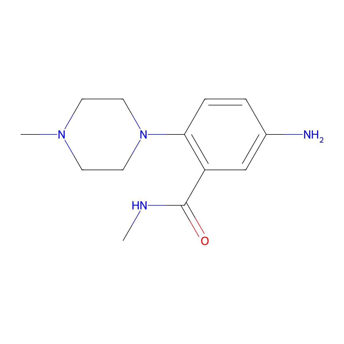 5-amino-N-methyl-2-(4-methylpiperazin-1-yl)benzamide molecular structure, CAS 1254056-93-3