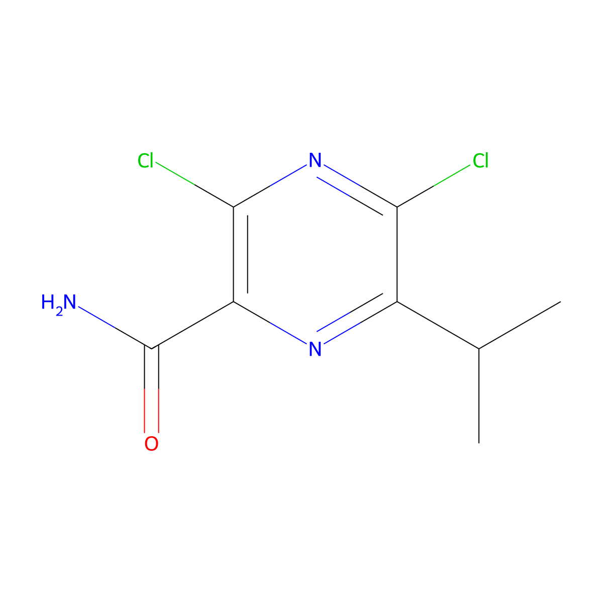 3,5-Dichloro-6-isopropylpyrazine-2-carboxamide molecular structure, CAS 1254058-25-7