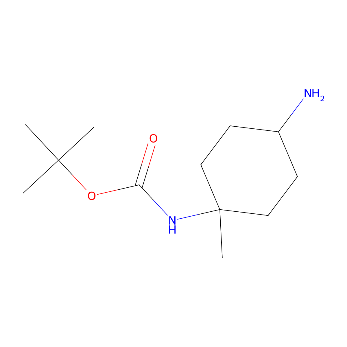 Carbamic acid, N-(4-amino-1-methylcyclohexyl)-, 1,1-dimethylethyl ester molecular structure, CAS 1254058-26-8