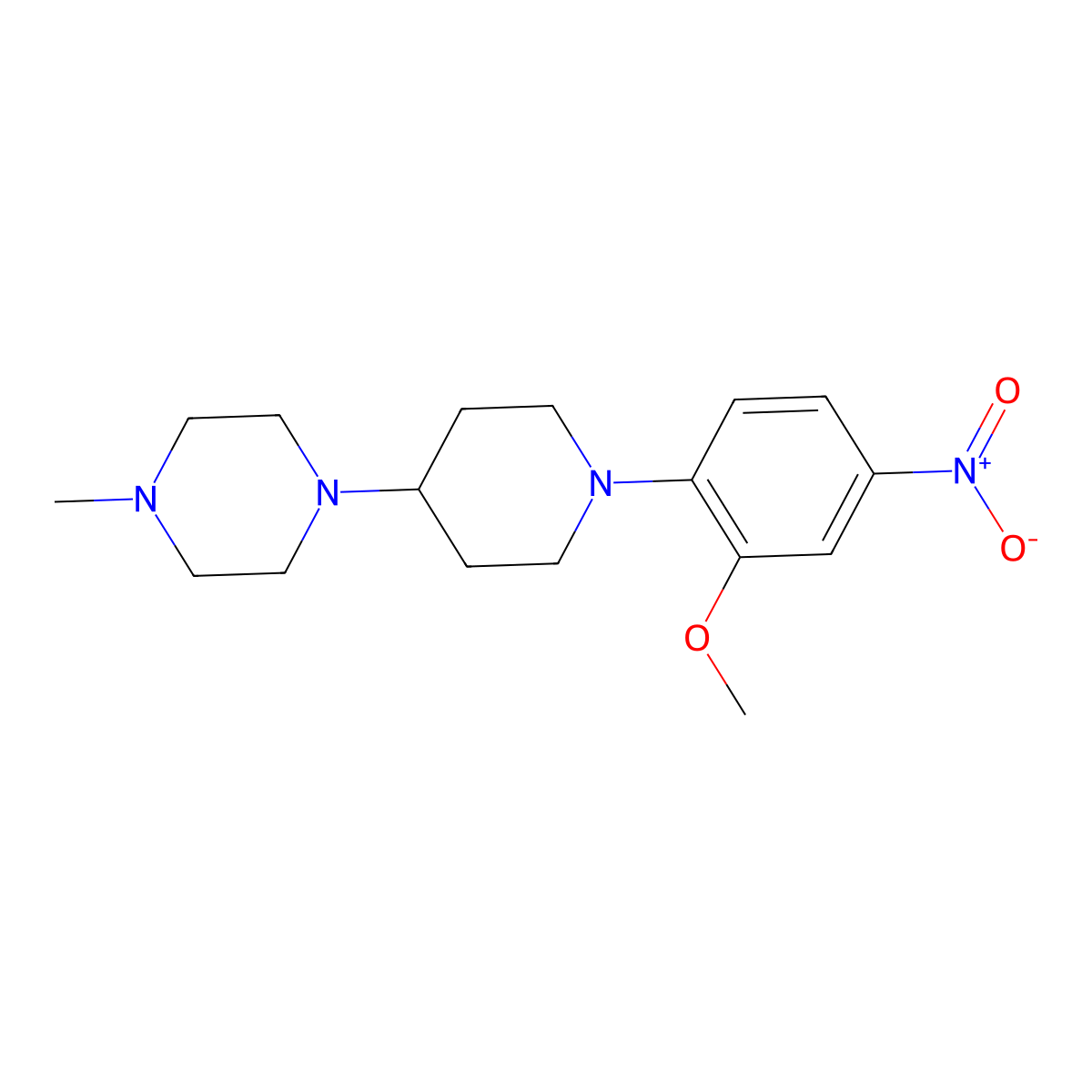 1-(1-(2-Methoxy-4-nitrophenyl)piperidin-4-yl)-4-methylpiperazine molecular structure, CAS 1254058-33-7