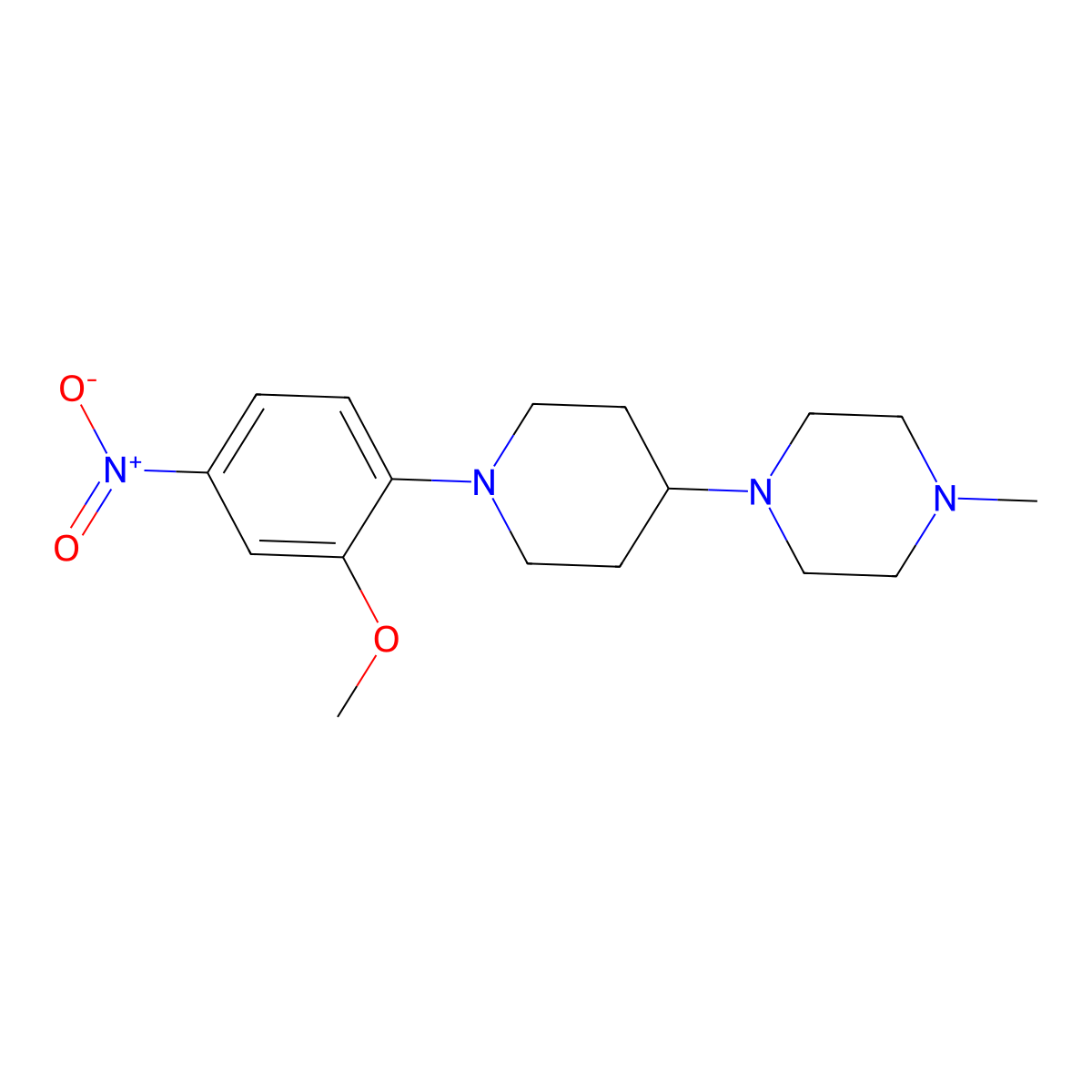 1-(1-(2-Methoxy-4-nitrophenyl)piperidin-4-yl)-4-methylpiperazine molecular structure, CAS 1254058-33-7