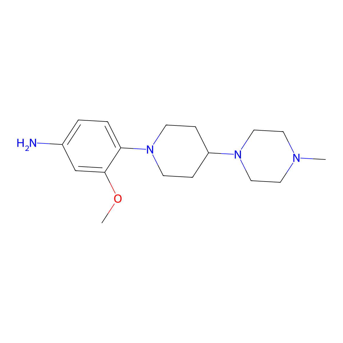 3-Methoxy-4-[4-(4-methylpiperazin-1-yl)piperidin-1-yl]aniline molecular structure, CAS 1254058-34-8